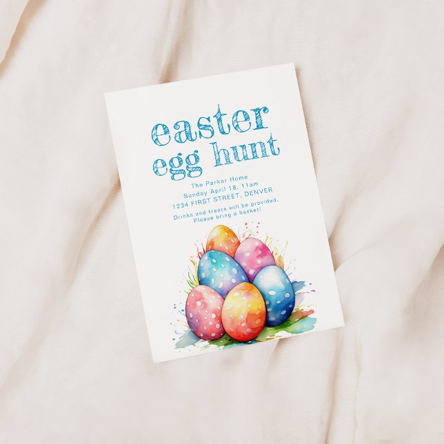 Convites Caça de Ovos de Páscoa Convide com Cesta (Criador carregado)