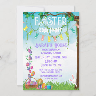 Convites Caça de Ovos de Páscoa de Pastel 5x7