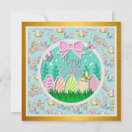 Convites Caça de Ovos de Páscoa e Borboletas Coloridas