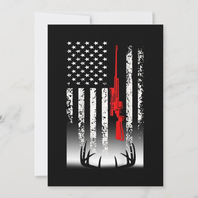 Convites Caça de veados à bandeira americana (Frente)