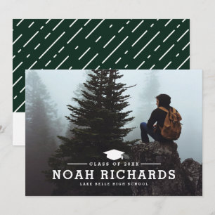 Convites Caça Verde Clássico Tipografia Foto Graduação