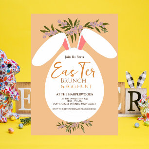 Convites caçada de ovos com páscoa floral chic