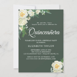 Convites Caçador de Verduras da Floresta Verde Quinceañera