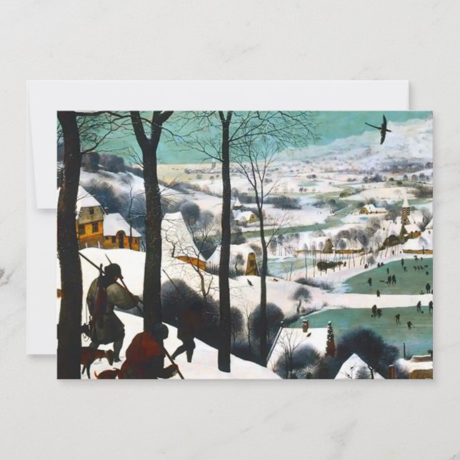 Convites Caçadores na Paisagem de Neve Pieter Bruegel (Frente)