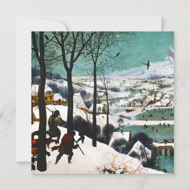 Convites Caçadores na Paisagem de Neve Pieter Bruegel (Frente)