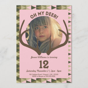 Convites Caçando o aniversário dos Antlers da menina