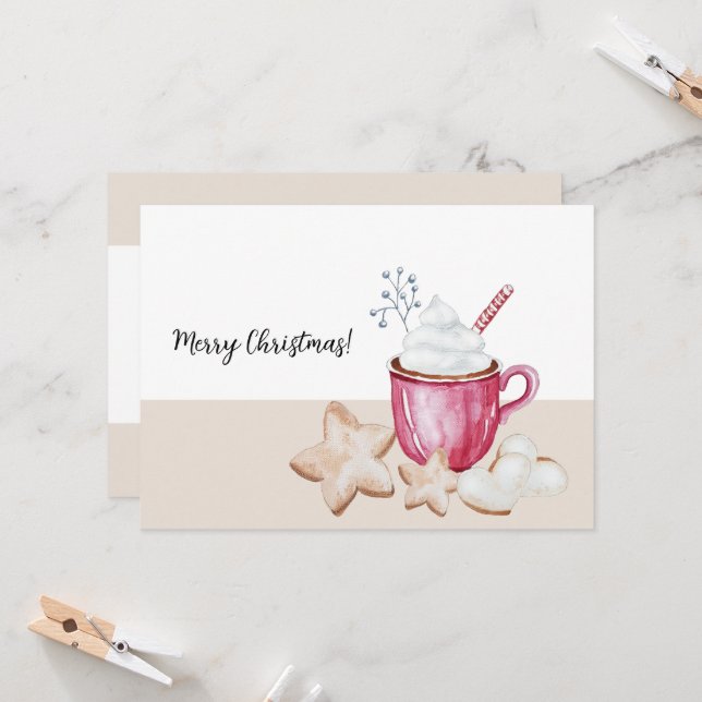 Convites Cacau Quente De Natal E Biscoitos (Frente/Verso In Situ)