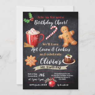 Convites Cacau quente e biscoitos Aniversário