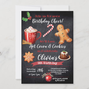 Convites Cacau quente e biscoitos Aniversário