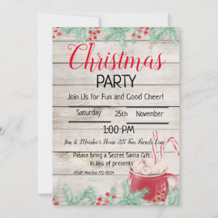 Convites Cacau Quente Editável, Festa de Natal