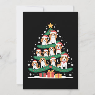 Convites Cachorro Beagle Árvore de Natal Chapéu de Papai No