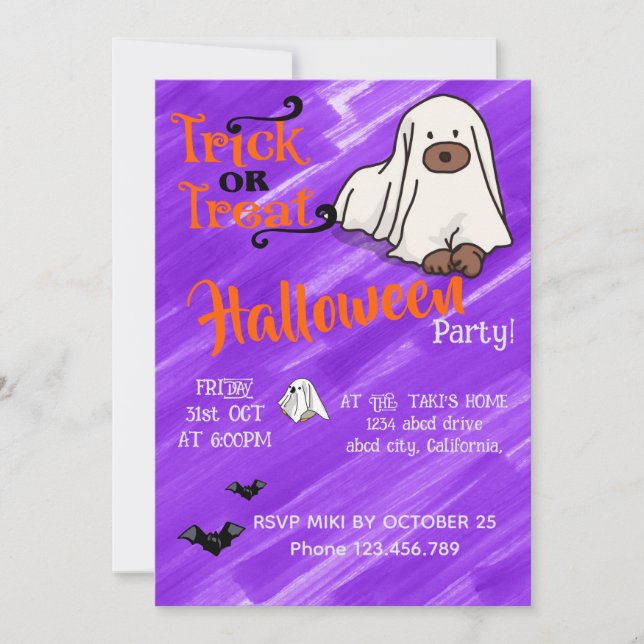 Convites Cachorro Cachorro Cujo Fantasma Costume De Hallowe (Frente)