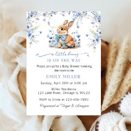 Convites Cachorro-Cachorro, flor e Chá de fraldas Gingham