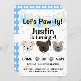 Convites Cachorro Cachorro Sexo Neutro ou Menino Pawty