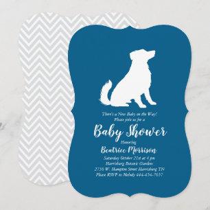 Convites Cachorro Chá de fraldas Blue Boy australiano