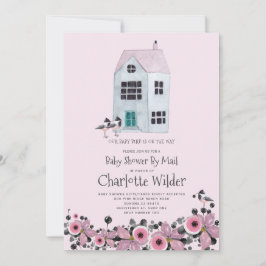 Convites Cachorro Cor-de-Água Rosa Chá Por Correio