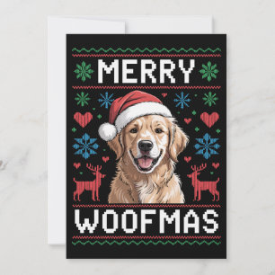 Convites Cachorro de Natal com Chapéu de Natal Retriever Do
