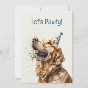 Convites Cachorro de Ouro de Aniversário