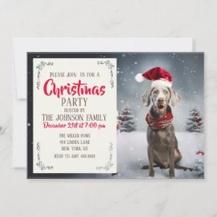 Convites Cachorro do Weimaraner de Natal