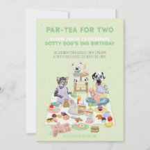 Cachorro Dotty Parte-tea para Dois segundos aniver
