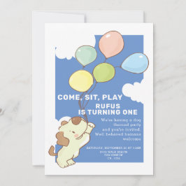 Convites Cachorro E Balões Do Pawtime Aniversário