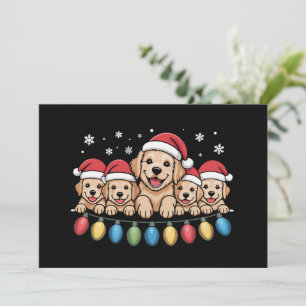 Convites Cachorro engraçado do Retriever dourado do Natal