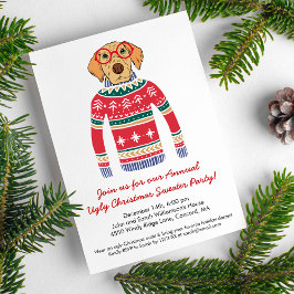Convites Cachorro Fofo De Natal Feio Engraçado