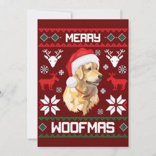 Convites Cachorro Golden Retriever Alegre Woofmas Natal Cam