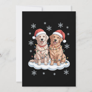 Convites Cachorro Golden Retriever Chapéu de Papai Noel Luz