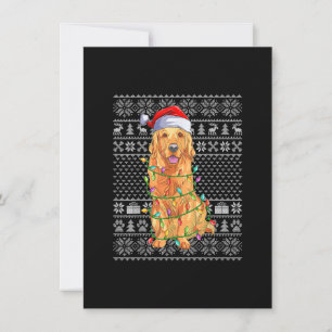 Convites Cachorro Golden Retriever do Papai Noel com Suéter