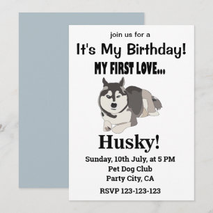 Convites Cachorro Husky Siberiano Aniversário Husky Siberia