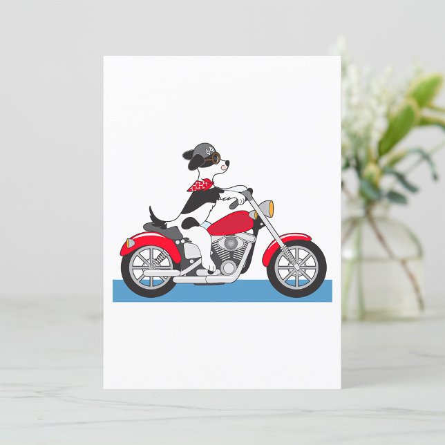 Convites Cachorro Jack Russell Terrier Motociclista em Moto (Criador carregado)