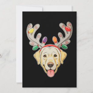 Convites Cachorro Labrador Luzes de Natal Galhadas de Rena