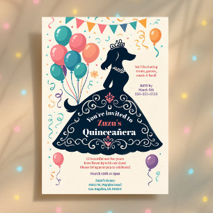 Convites Cachorro Lover é bela Quinceañera Birthday Fiesta