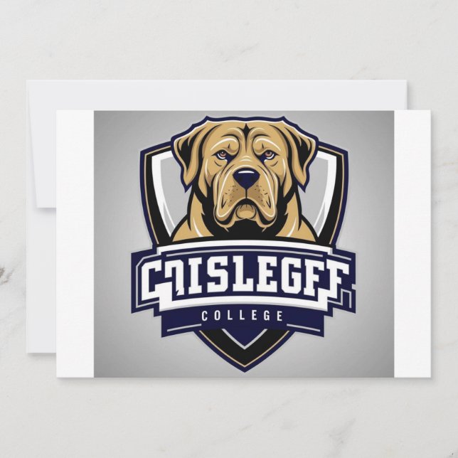 Convites Cachorro Mastiff: Logotipo da Faculdade (Frente)