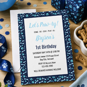 Convites Cachorro Personalizado Aniversário Pato Azul Impri