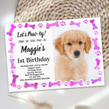 Cachorro Personalizado Pia Rosa de Aniversário Imp