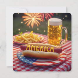 Convites Cachorro-quente Americano do Dia 4 de Julho