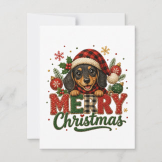 Convites Cachorro Salsicha Fofo Feliz Natal