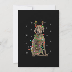 Convites Cachorro Weimaraner Iluminação de Natal Rena Weima