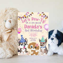 Convites Cachorros bonitos, filhotes de vamos de filhotes, 