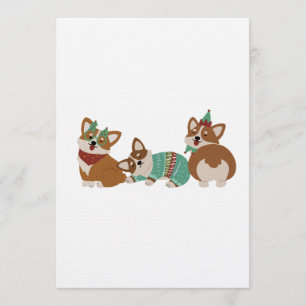 Convites Cachorros Corgi Engraçados Natal 2025