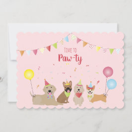 Convites Cachorros De Aniversário Pawty