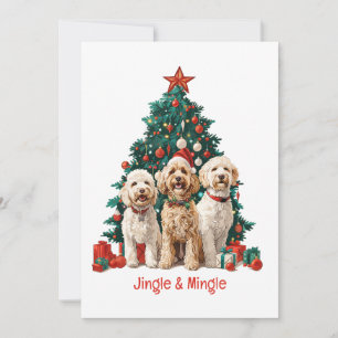 Convites Cachorros De Goldendoodle E De Natal
