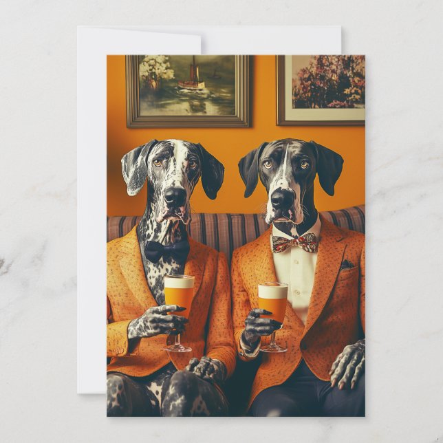 Convites Cachorros De Laranja De Dane Grande Elegante (Frente)