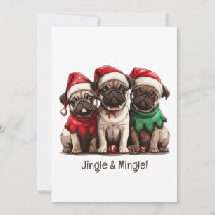 Convites Cachorros De Natal Jingle E Mingle