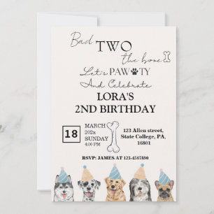 Convites Cachorros de papoila-branca Festa de aniversário p