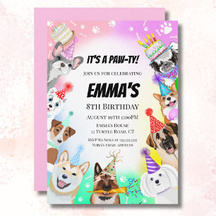 Convites Cachorros De Pata Com Festa De Bolo