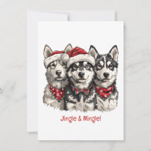 Convites Cachorros De Rouco De Natal Jingle E Mingle
