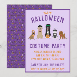 Convites Cachorros do festival de roupas de Halloween